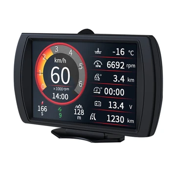 Многофункциональный автомобильный головной дисплей M90 HUD GPS Измеритель наклона OBD-II Спидометр Автомобильные аксессуары