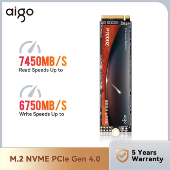 AIGO M.2 SSD Жесткий диск NVMe PCIe 1 ТБ Внутренний твердотельный жесткий диск для настольного ноутбука P7000Z Черный