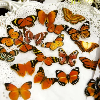 45шт Набор серии Kawaii Butterfly Example Collection Для подарочной упаковки Скрапбукинг Альбом Планировщик Журнал Искусство DIY Craft