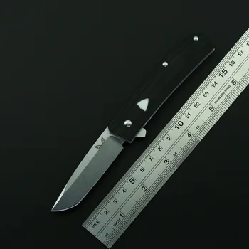 601 Складной Нож 440C Лезвие Черный / Белый G10 Ручка Открытый Кемпинг Выживание Охота Карманные EDC Ножи С Кожаной Курткой