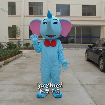 Новый стиль, костюм талисмана синего слона, отличное профессиональное качество для взрослых, маскарадный костюм для вечеринки в честь Хэллоуина Пурим