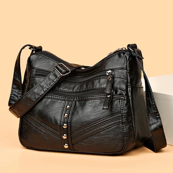 Женская роскошная сумка из искусственной кожи в стиле ретро, женские сумки через плечо, большая вместительная сумка через плечо, модные брендовые сумки
