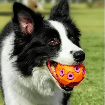 Интерактивная игрушка для собак, ночной светящийся шарик, пазл для чистки зубов из мягкой резины, жевательная машинка, игрушка со звуком пищания, Обучающая Нескользящая игрушка для домашних животных
