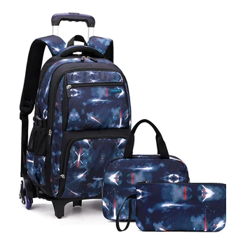 Детский рюкзак на колесиках для мальчиков и девочек, багажный рюкзак на колесиках, школьная сумка-тележка, сумка для книг с ланчем, сумка для карандашей, сумка на колесиках