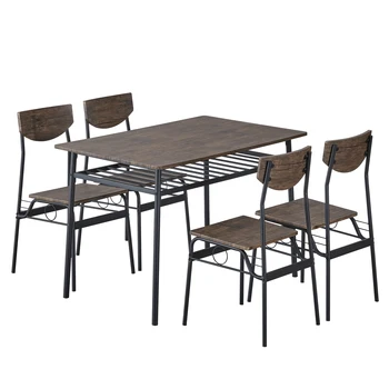 Прямоугольная разборка и сборка Железный отсек для доски P2, 1 Стол, 4 стула, Обеденный стол и набор стульев