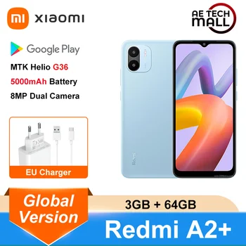 Новый Xiaomi Redmi A2 + Plus Глобальная версия 3 ГБ/64 ГБ MTK Helio G36 6,52 ”HD + Точечный дисплей 5000 мАч 8 Мп Двойная камера 10 Вт