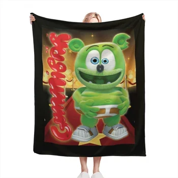 Gummibar (мишка Мармелад), пледы из красной ткани, Мягкое бархатное одеяло, постельное белье для путешествий, флисовое одеяло