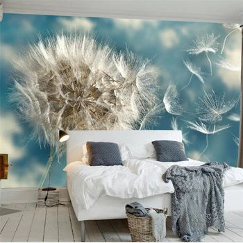 обои wellyu papier peint для стен, 3D Обои на заказ, светло-голубой одуванчик, скандинавский минималистичный фон для телевизора behang