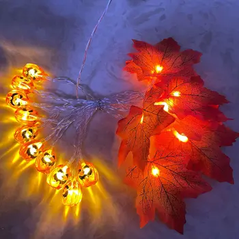 креативная световая гирлянда в форме тыквы в форме летучей мыши в форме призрака на Хэллоуин, регулирующая атмосферу внутреннего двора, маленькая световая гирлянда