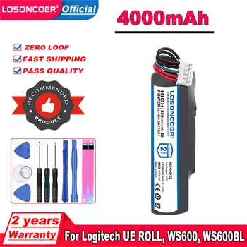Аккумулятор LOSONCOER 4000 мАч 533-000122 Для Logitech UE ROLL, WS600, WS600BL, WS600VI, UE ROLL 2, UE Roll Ears Boom Batteries