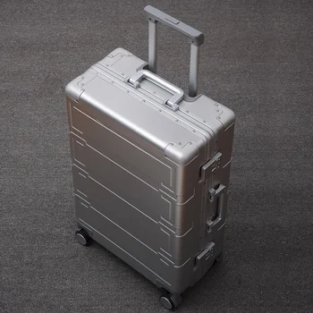 Бизнес-чемодан на колесиках, высококачественный алюминиевый дорожный чемодан на тележке, ручной чемодан на бесшумных колесиках 20/24/26/28 дюйма