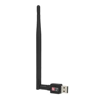 600 Мбит/с Беспроводной USB WiFi адаптер-ключ 2,4 ГГц Сетевая карта локальной сети Стандарта 802.11b/g/ n со съемной антенной 2dBi для компьютеров