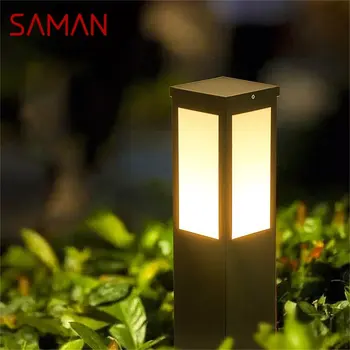 · SAMAN Solar Lawn Light Наружная светодиодная водонепроницаемая Современная садовая лампа для украшения дома для двухуровневого парка виллы