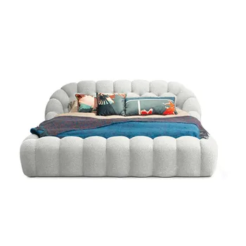 Итальянская кровать-пузырь современная простая дизайнерская тканевая кровать 1,8 м двуспальная кровать