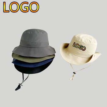 Новый летний принт с логотипом, быстросохнущие шляпы-ведра, уличная женская Дышащая Рыбацкая шляпа с большими широкими полями для мужчин, Панамская кепка с защитой от ультрафиолета