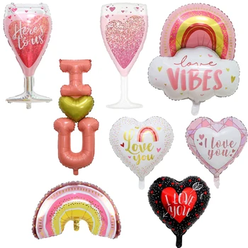 1шт. Я люблю тебя, Сердечко, Фольгированные шары, декор для свадьбы, Дня Святого Валентина, Гелиевый шар, Декор для вечеринки в честь годовщины свадьбы, Реквизит для исповеди