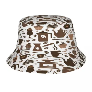 Новые модные шляпы-ведра, рыбацкие кепки для женщин и мужчин, Gorras, летний кофейный узор