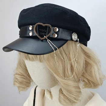 Шерстяная фетровая кепка для девочек Капот Y2K цепочка с кисточками Берет Шляпа для взрослых Женщин Головной убор