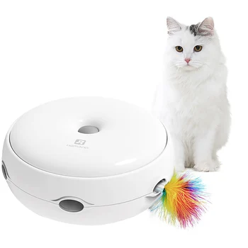 Игрушки для кошек с автоматическим датчиком, интерактивная интеллектуальная электронная игрушка-дразнилка из перьев, самоиграющие USB-перезаряжаемые игрушки для домашних животных