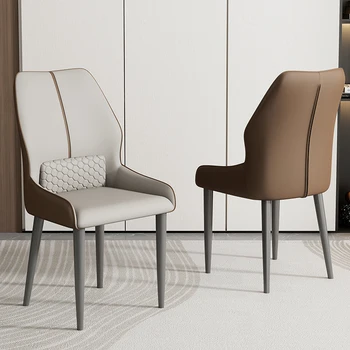 Эргономичный обеденный стул с акцентом Игровой Роскошный Современный обеденный стул в скандинавском стиле Дизайн Кожаная мебель для дома Silla Comedor LK50CY