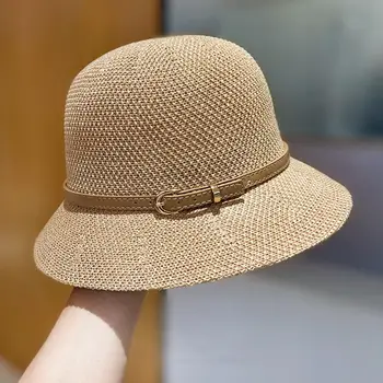 Удобный практичный женский летний солнцезащитный козырек для путешествий Соломенная шляпа Моющаяся пляжная шляпа Модные Аксессуары для девочек
