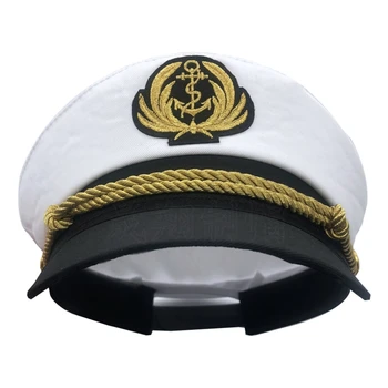 Шляпа Капитана Яхты Темно-Синяя Морская Шляпа Регулируемый Костюм Капитана-Моряка Мужская Лодка Темно-Синяя Шляпа для Взрослых Детей Мужчин Женщин