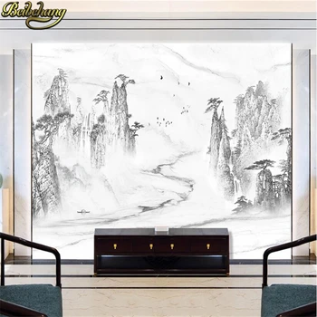 beibehang пользовательские черно-белые обои с пейзажной живописью для гостиной, спальни, настенной росписи, фонового украшения стен, обоев