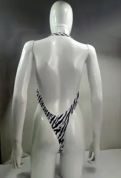 W9284 Женское боди-стринги с высоким вырезом и открытой спиной из радужной камуфляжной леопардовой ткани для плавания