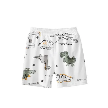 Летние шорты для мальчиков с принтом динозавра от 1 до 9 лет, хлопковые короткие штаны для малышей, одежда для мальчиков, Повседневные Свободные детские брюки, наряд