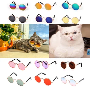 Очки для домашних животных, Милые Кошачьи Солнцезащитные очки, Солнцезащитные очки для маленьких собак, Аксессуары для домашних животных, Плюшевый Персонаж, Забавные Головные уборы, Аксессуары для домашних животных