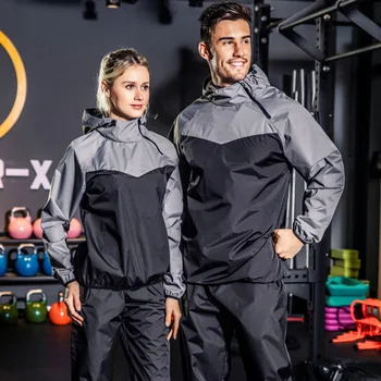2023 Летний Корейский костюм для сауны, Мужской Женский комплект для занятий в тренажерном зале, Толстовки, Спортивная одежда для фитнеса, для похудения, от потоотделения, для бега трусцой, Размер M-5XL