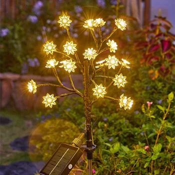 Солнечная светодиодная наружная лампа-гирлянда IP65, водонепроницаемый Солнечный свет, солнечный цветок, Солнечное освещение для сада, двора, дорожки, газонных ламп