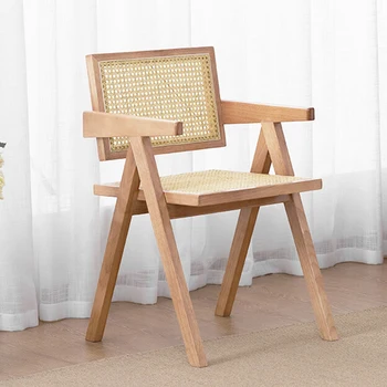 Деревянные обеденные стулья в скандинавском стиле, дизайнерские обеденные стулья для уличной кухни из ротанга, роскошная простая мебель для дома Sillas Comedor FY40XP