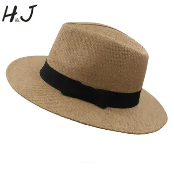 Модная летняя женская соломенная шляпа от солнца с широкими полями, панама для пляжа, шляпа-чепчик с бантом, Размер 56-58 см