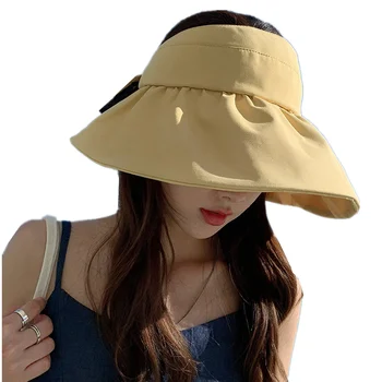 Женская кепка с широкими полями, летняя Солнцезащитная складная шляпа, Женская Пляжная кепка с козырьком, складная шляпа с защитой от ультрафиолета