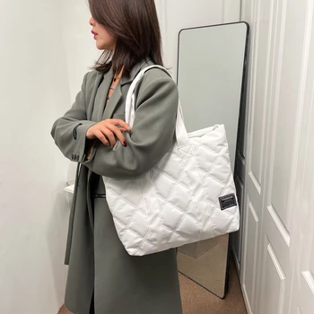 Холщовая сумка-шоппер через плечо для женщин Мягкие хлопковые вместительные сумки для покупок Модная женская сумка-тотализатор на одно плечо