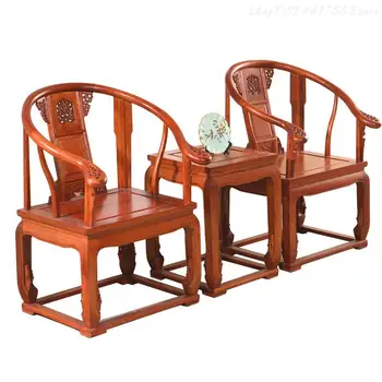 Дворцовый стул из трех предметов, стул с кольцами, мастер-стул, Китайская имитация классического цельного дерева, Африканский Ананасовый стул для гостиной