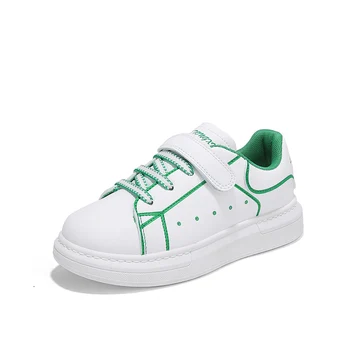 Детские Дизайнерские Белые кроссовки для девочек и мальчиков, Дышащая повседневная спортивная обувь для детского тенниса