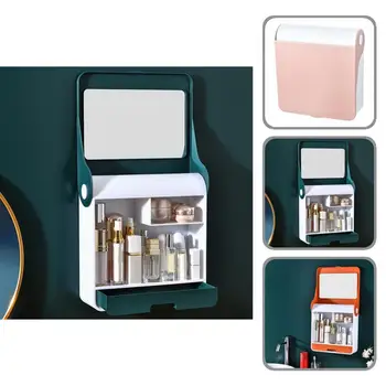 Полезные органайзеры для макияжа с зеркальным футляром для переодевания, складной пыленепроницаемый практичный отдельный футляр для макияжа