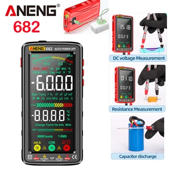 ANENG 682 умный мультиметр анти-ожога аккумуляторная амперметр тестер напряжения бесконтактный электрический тест инструмент ом диод тестер 