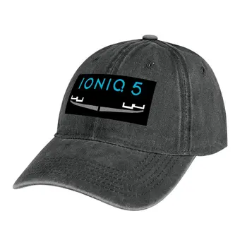 Знаковая передняя решетка Ioniq 5 и синий логотип в ковбойской шляпе, шляпе джентльмена, детской шляпе, мужской женской