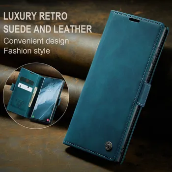 Роскошный Кожаный Чехол-бумажник с защитой от царапин для Samsung Galaxy S23 Ultra S22 Plus S21 FE A54 A14 A34 A53 A13 A73 A33 A52 A52S Чехол