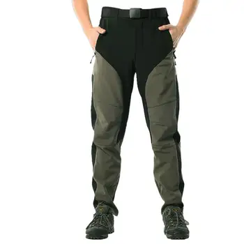 Мужские зимние утолщенные водонепроницаемые брюки для лыжной рыбалки, альпинизма, спортивные брюки, мужские шерстяные брюки из мягкой оболочки для отдыха на открытом воздухе