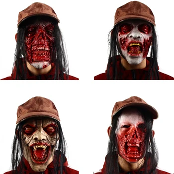 Кровавые Страшные маски на Хэллоуин, Жуткая Злая маска для лица, взрослый Зомби, монстр, Маска Вампира, Костюмированная вечеринка, Женская маска, Дом с Привидениями