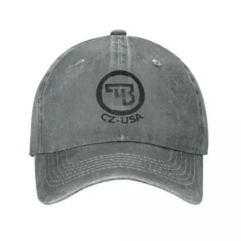 Бейсболка унисекс с логотипом CZ USA Пистолеты Огнестрельное оружие Потертые кепки из денима, выстиранные шляпы Классические тренировки на открытом воздухе Регулируемые головные уборы