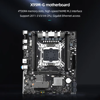 X99 M-G Комплект материнской платы LGA2011-3 4 * DDR4 Материнская плата настольного ПК Гигабитная сетевая карта 5.1-Канальная Поддержка LGA2011-3 V3/V4 M.2 WIFI Интерфейс