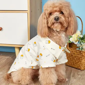 Дизайн лацканов рубашки для собак, милые пуговицы, удобная в носке, очаровательная рубашка для домашних животных с принтом из полиэстеровой бутылочки для кормления, летние аксессуары