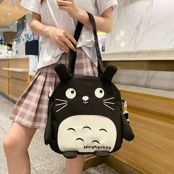 Новая милая мультяшная сумка-тоут, сумка через плечо с японским котом, большая вместительная сумка через плечо для отдыха и путешествий