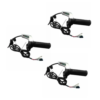 3X Дроссельная заслонка для электровелосипеда 48 В, ручка газа для электрического велосипеда, акселератор, ручка газа для электрических скутеров с замком