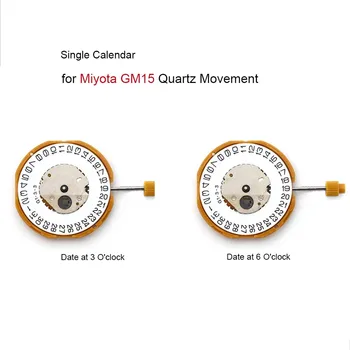 Дата на 3/6 с одним календарем Часовой механизм для Miyota GM15 Кварцевые механизмы Аксессуары для часов